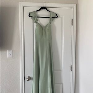 Azazie dusty sage bridesmaid dress